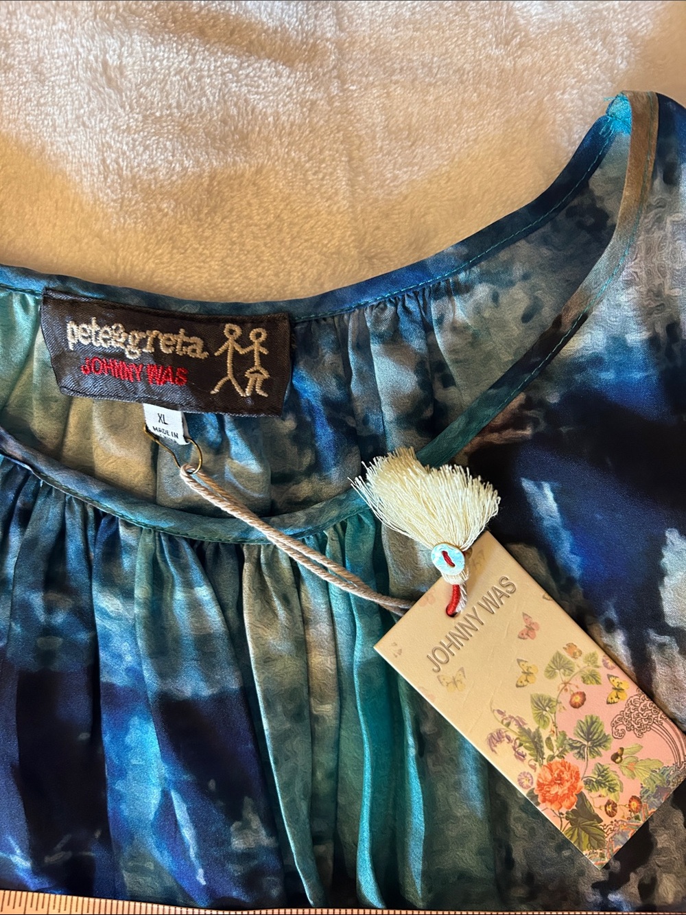 Johnny Was Sleeveless Blue Multi-Print Tiered Maxi Dress - Picture 2 of 7